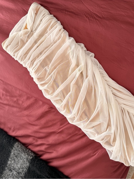 Norma Kamali Dresses & Skirts - Norma Kamali Ivory Sheer Ruched Bandeau Slip
